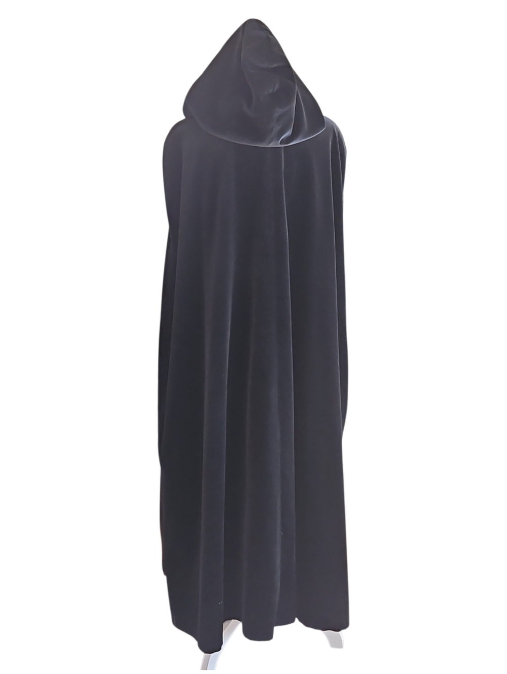 Vintage JS Collections Black Velvet Hooded Opera Cloak Cape - Picture 3 of 12
